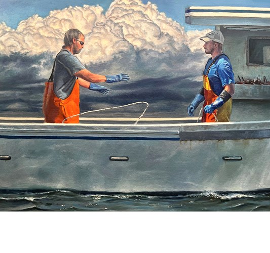 Ryan Davis - "The Last Trawl" 2022 - Oil on canvas - 61 x 76 cm, 24 x 30 in