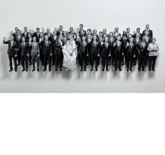 Jiannan Wu - "Summit 2019" 2022 - Acrylic on resin, metal, and wood, edition of 3 + 1 AP - 24 x 80 x 10 cm, 9,5 x 31,5 x 4 in