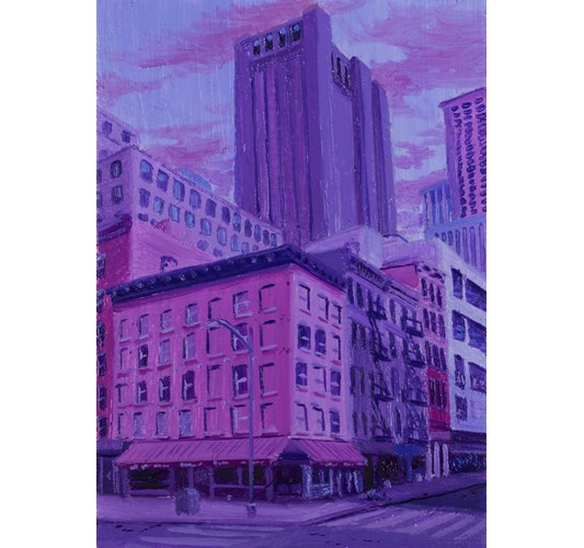 Taylor Schultek - "Miniature #4" 2023 - Oil on acrylic panel - 9 x 6,5 cm, 3,5 x 2,5 in (27 x 23,5 cm, 10,5 x 9,25 in)