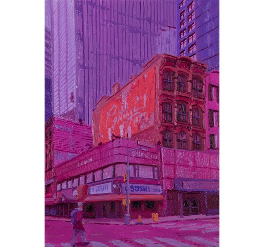 Taylor Schultek - "Miniature #10" 2023 - Oil on acrylic panel - 9 x 6,5 cm, 3,5 x 2,5 in (27 x 23,5 cm, 10,5 x 9,25 in)