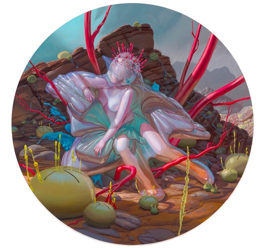 Jean-Pierre Roy - "Dendritic Repose" 2023 - Oil on canvas - 91,5 cm, 36 in across