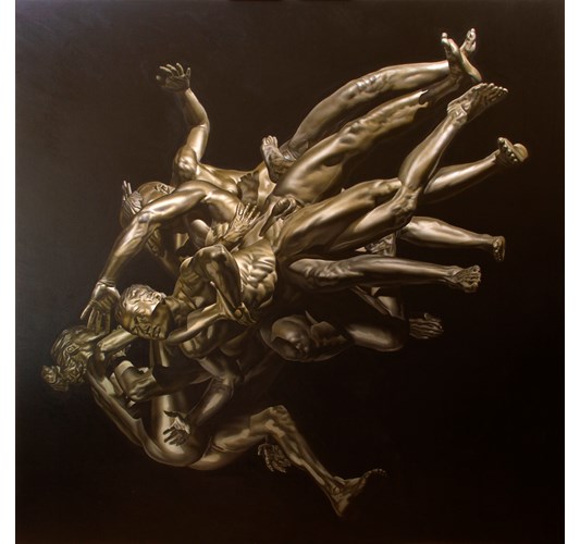 Nicola Verlato - "Cosmogony 6" 2023 - Oil on linen - 194 x 194 cm, 76,5 x 76,5 in