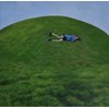 Rebecca Orcutt - "Rolling Down a Hill" 2022 - Oil on canvas - 76 x 76 cm, 30 x 30 in