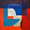 Jud Bergeron - "Painting is Easy 1" 2023 - Acrylic and ink with gold and silver leaf on paper mounted to panel - 53,5 x 53,5 cm, 21 x 21 in