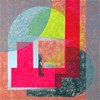 Jud Bergeron - "Painting is Easy 2" 2023 - Acrylic and ink with gold and silver leaf on paper mounted to panel - 53,5 x 53,5 cm, 21 x 21 in