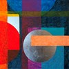 Jud Bergeron - "Painting is Easy 4" 2023 - Acrylic and ink with gold and silver leaf on paper mounted to panel - 53,5 x 53,5 cm, 21 x 21 in