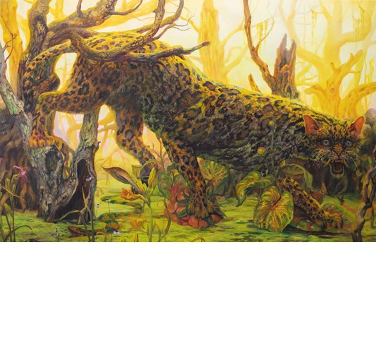 Martin Wittfooth - "Savannah" 2023 - Oil on linen - 117 x 183 cm, 46 x 72 in