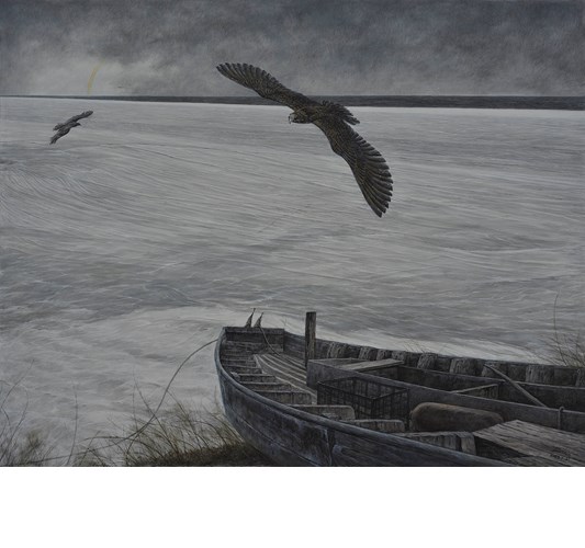 Zhou Chen - "The Ship of Theseus" 2023 - Acrylic on canvas - 120 x 150 cm, 47 x 59 in