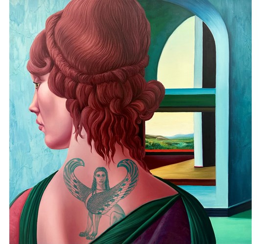 Angela Gram - "Crossroads" 2023 - Oil on linen - 76 x 76 cm, 30 x 30 in