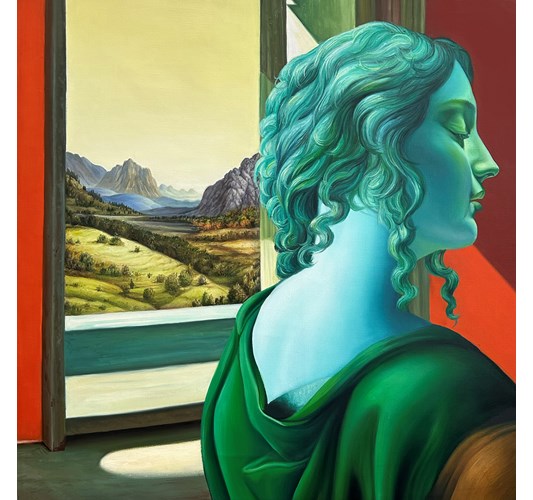 Angela Gram - "Portal" 2023 - Oil on linen - 76 x 76 cm, 30 x 30 in