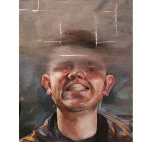 German Tellez - "Painkiller" 2018 - Oil on canvas - 32 x 25 cm, 12,5 x 10 in