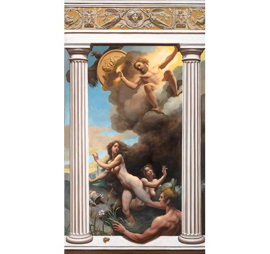 Adam Miller - "Zeus Spots Io and Falls in Love" 2023 - Oil on canvas - 150 x 83 cm, 59 x 32,5 in