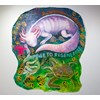 Manuel Hernandez - "Axolotl Regeneration" 2023 - Acrylic on shaped canvas - 198 x 172,5 cm, 78 x 68 in