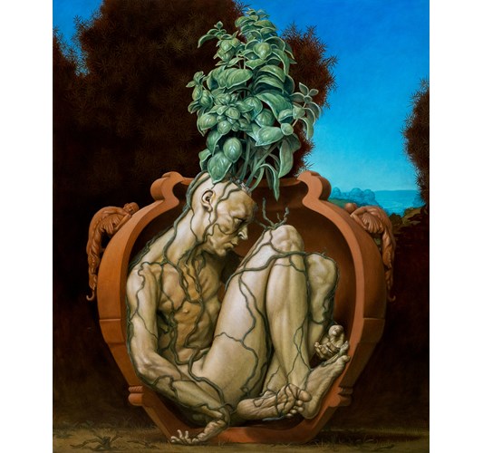 Lorenzo Tonda - "The Greatest Ecologist" 2023 - Oil on linen - 180 x 150 cm, 71 x 59 in