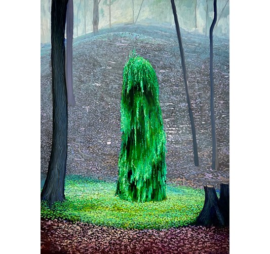 John Jacobsmeyer - "Mist Mesh" 2024 - Oil on panel - 61 x 46 cm, 24 x 18 in