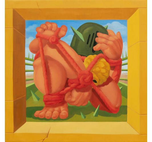 Zachary Lank - "Yellow Warden" 2024 - Oil on canvas - 61 x 61 cm, 24 x 24 in