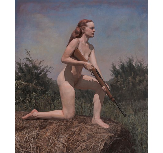 Anne Herrero - "Moving Target" 2024 - Oil on linen - 121,9 x 106,7 cm, 48 x 42 in