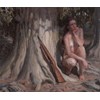 Anne Herrero - "Leda Got a Gun" 2024 - Oil on linen - 43,2 x 50,8 cm, 17 x 20 in