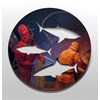 Ryan Davis - “Hook, Line and Sink” 2024 - Oil on shaped canvas, mounted to panel - 73,7 cm, 29 in diameter