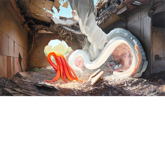 Jean-Pierre Roy - “Communication Theory” 2024 - Oil on linen - 90 x 155 cm, 35 x 61 in