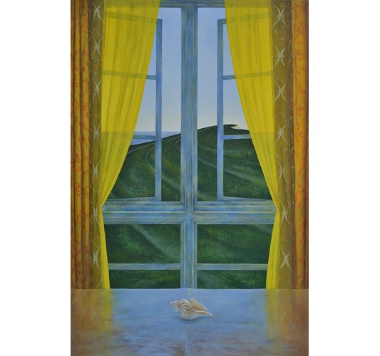 Zhou Chen - Zhou Chen "Fall" 2024 - Tempera on panel - 90 x 60 cm, 35 x 24 in