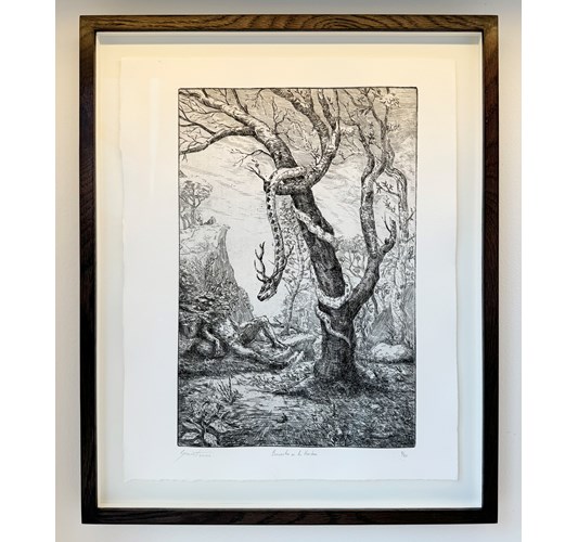 German Tellez - "Encuentro en la hierba" 2024 - Etching on paper, Edition of 20 - 31 x 21 cm, 12 x 8 in