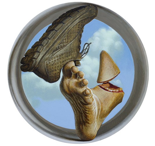 Lorenzo Tonda - "Right Foot" 2024 - Acrylic on wood - 25 cm diameter, 9,8 in diameter