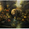 Martin Wittfooth - "Reflecting Pool" 2024 - Oil on canvas - 142 x 147 cm, 56 x 58 in
