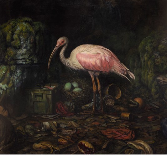 Martin Wittfooth - "Mor" 2024 - Oil on linen - 122 x 132 cm, 48 x 52 in