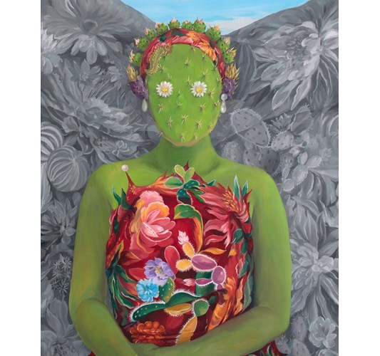 Jingyi Wang - “Blooming in the Gray” 2024 - Oil on linen - 60 x 50 cm, 24 x 20 in