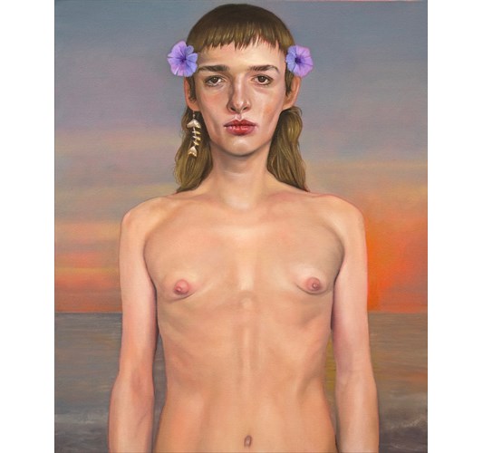 Barnaby Whitfield - “Cosmic Cherry” 2023 - Oil on canvas - 61 x 51 cm, 24 x 20 in