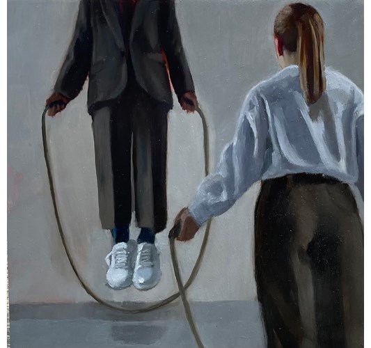 Rebecca Orcutt - “Next” 2025 - Oil on panel - 20 x 20 cm, 8 x 8 in