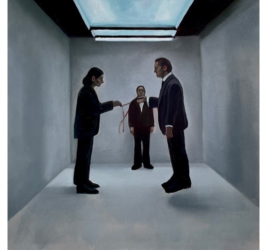 Rebecca Orcutt - ”Right Steps” 2024 - Oil on panel - 30 x 30 cm, 12 x 12 in