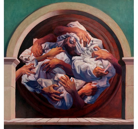 German Tellez - Doorway #2, 2024 - Oil on panel - 30 x 30 cm, 11,8 x 11,8 in