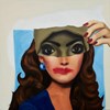 Works by - Tina Dion ”Age Ye Rooz (If One Day)”, 2025 - Oil on canvas - 100 x 100 cm, 39 x 39 in