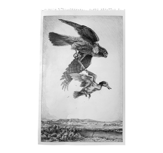 Jed Webster Smith - "Playa Blanca Compositional Drawing" 2025, - Graphite on paper - 60 x 38 cm, 23,5 x 15 in, framed in handmade poplar frame