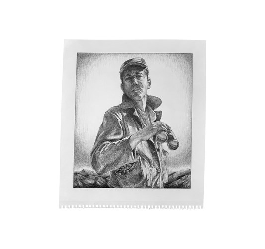 Jed Webster Smith - "Self Reflection Compositional Drawing", 2025 - Graphite on paper - 41 x 35 cm, 16 x 14 in (unframed), Framed in handmade poplar frame