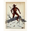 Jed Webster Smith - "Shellacked Cowboy XXXVII" 2024 - Shellac ink on vintage paper mounted to panel - 41 x 31 cm, 16 x 12 in