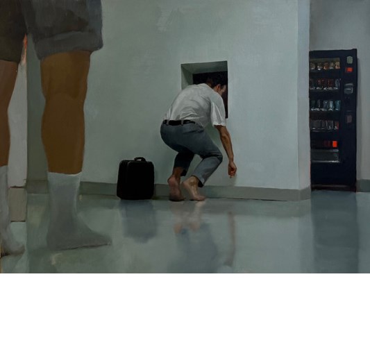 Rebecca Orcutt - "The Only Way to Not Lose Count”, 2025 - Oil on panel - 30 x 41 cm, 12 x 16 in