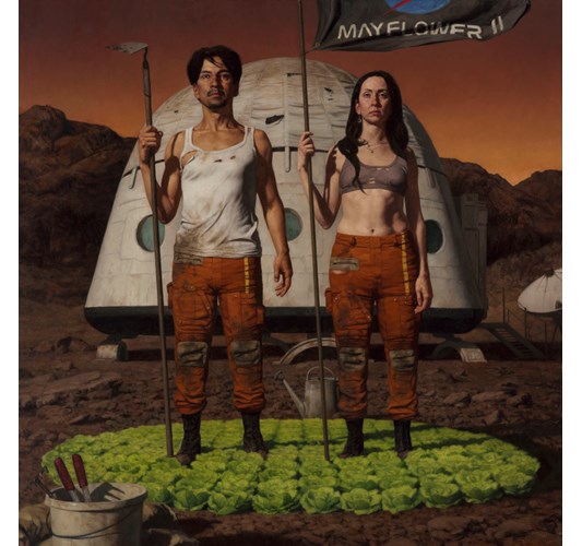 Carl Dobsky - "Re-entry - A New Garden", 2025 - Oil on linen - 107 x 107 cm, 42 x 42 in