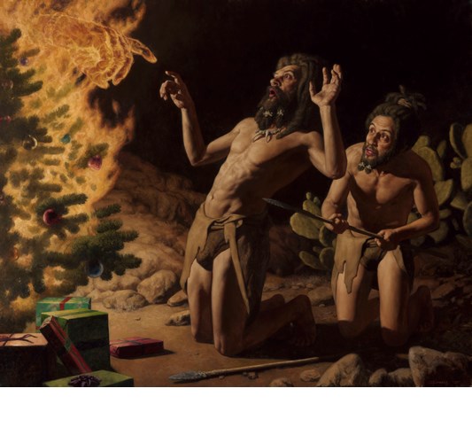 Carl Dobsky - Threshold of Assent (Primitive Man and the Invisible Hand)” 2025 - Oil on linen - 92 x 112 cm, 36 x 44 in