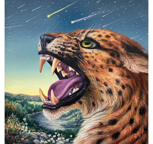 Angela Gram - Angela Gram “Stargazer” 2025 - Oil on linen, - 25 x 25 cm, 10 x 10 in