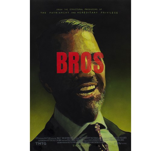 William Powhida - "Bros" 2025 - Gouache acrylic and color pencil on paper mounted on dibond - 102 x 69 cm_40 x 27 in