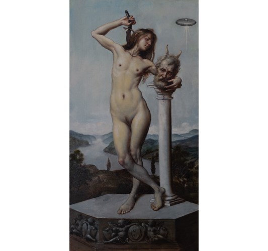 Adam Miller - "Salome" 2025 - Oil on canvas - 60 x 30 cm, 24 x 12 in