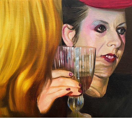 Barnaby Whitfield - "A Laugh In The Mourning" 2025, - Oil on canvas, - 20 x 25 cm, 8 x 10 in