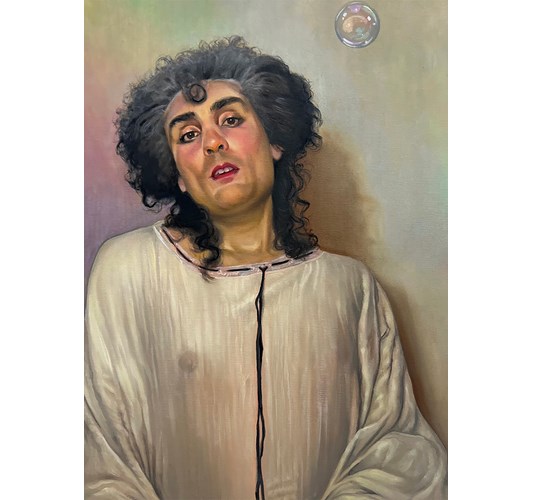 Barnaby Whitfield - "Ah For A Man To Arise In Me (that the man I am may cease to be)" 2025, - Oil on canvas, - 51 x 36 cm, 20 x 14 in