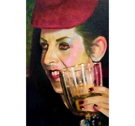 Barnaby Whitfield - "Blow" 2025, - Oil on canvas, - 10 x 15 cm, 4 x 6 in