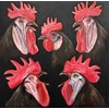 Barnaby Whitfield - "Cocksplain" 2025, - Oil on canvas, - 20 x 20 cm, 8 x 8 in