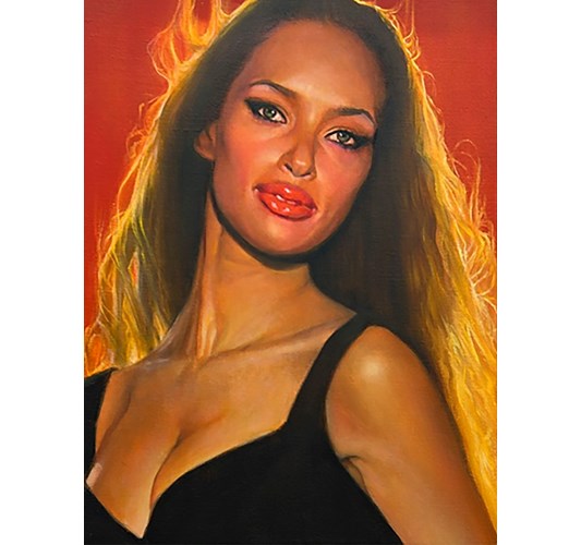 Barnaby Whitfield - "Firestarter" 2025, - oil on canvas, - 23 x 31 cm, 9 x 12 in