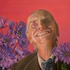 Barnaby Whitfield - "Jimmy Hoffa Jokes (nothing but flowers)" 2025, - Oil on canvas, - 20 x 20 cm, 8 x 8 in